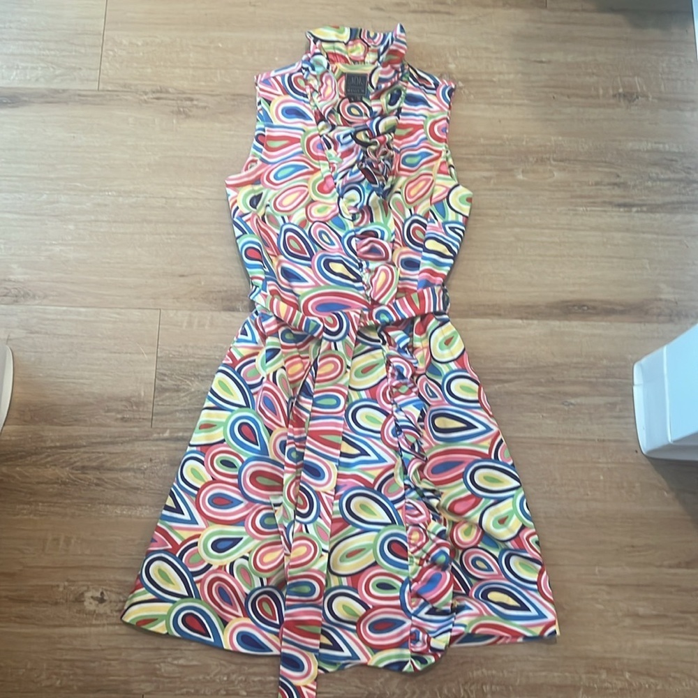 Melly M Riverside Ruffle Printed Wrap Dress Size - 6